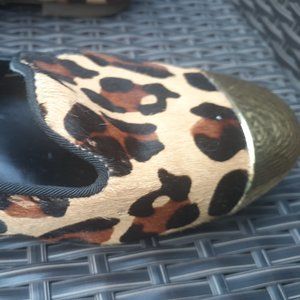 Metallic toe Leopard print Jessica Simpson flats Size 10